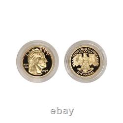 1999-W $5 Gold George Washington Commemorative Proof Coin with U. S. Mint Box & CoA
