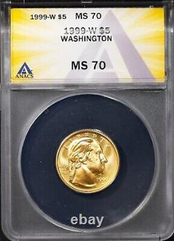 1999-W $5 Gold George Washington MS 70 ANACS # 7625722 + Bonus