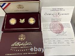 1999-W George Washington Commemorative 2 Coin Set $5 Gold UNC & Proof -GC1999