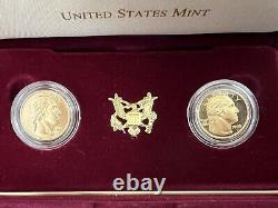 1999-W George Washington Commemorative 2 Coin Set $5 Gold UNC & Proof -GC1999