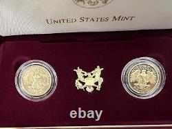 1999-W George Washington Commemorative 2 Coin Set $5 Gold UNC & Proof -GC1999