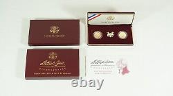 1999-W George Washington Commemorative 2 Coin Set $5 Gold UNC & Proof in OGP