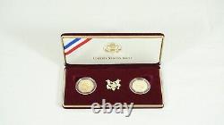 1999-W George Washington Commemorative 2 Coin Set $5 Gold UNC & Proof in OGP