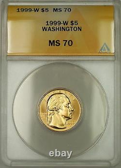 1999-W George Washington Commemorative $5 Gold Coin ANACS MS-70 Perfect GEM