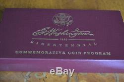1999 W Gold $5 Commemorative George Washington Proof withBox & COA