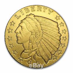 1/10th oz. 999 Gold BU Incuse Indian Round USA Made Commemorative Capsuled Coin
