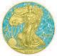 1 Oz Silver American Eagle 4 Elements Series Wasser- Colorized & Gold Gilded