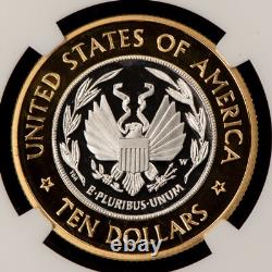 2000 $10 Congress Library Bimetallic Gold/Platinum Commemorative NGC PF 69 G4729