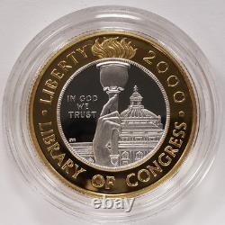 2000 $10 Library of Congress Bimetallic Gold/Platinum Commemorative -OGP- G4635