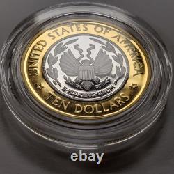 2000 $10 Library of Congress Bimetallic Gold/Platinum Commemorative -OGP- G4635