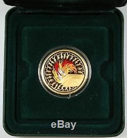 2000 Australian $100 Proof Gold Coin 2000 Sydney Olympics Painted Torch