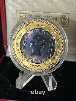 2000 Gibraltar 1 Crown 1 oz Gold & Titanium Bi-metallic Proof Coin Box & COA