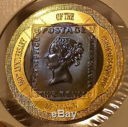 2000 Gibraltar Uniform Penny Post Gold & Titanium Bi-Metallic Commemorative