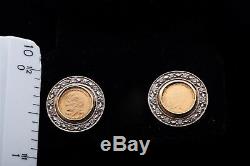 $2000 John F Kennedy. 50ct Diamond 14k Yellow Gold COIN COMMEMORATIVE Earrings