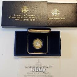 2000 Library of Congress $10 Bimetallic Gold & Platinum Proof Coin withCOA OGP