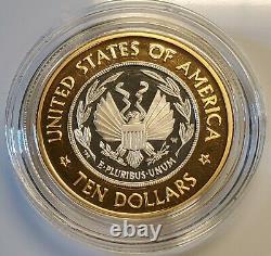 2000 Library of Congress $10 Bimetallic Gold & Platinum Proof Coin withCOA OGP