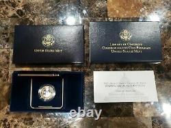 2000 Library of Congress Bimetallic Ten Dollar Proof Coin Gold & Platinum