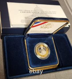 2000 Library of Congress Commemorative Proof $10 Bimetallic Gold & Platinum Coin