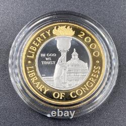2000 Library of Congress Commemorative Proof $10 Bimetallic Gold & Platinum Coin