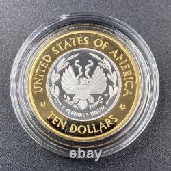 2000 Library of Congress Commemorative Proof $10 Bimetallic Gold & Platinum Coin