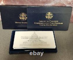 2000 Library of Congress Commemorative Proof $10 Bimetallic Gold & Platinum Coin