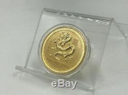 2000 Lunar Series Year of the Dragon Australian. 999 1 Ounce Gold Coin BU UNC