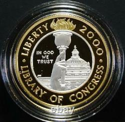 2000-W $10.5018 oz. Proof Bimetallic Platinum & Gold Library of Congress in OGP