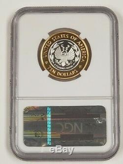 2000-W $10 Bi-Metal Platinum & Gold Library of Congress Commemerate NGC PF70UCAM