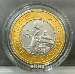 2000-W $10 Library of Congress Coin Bi-Metallic UNCIRCULATED Gold/Platinum BU