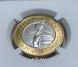 2000-W Gold/Platinum Bimetallic $10 Commem Library of Congress NGC MS 70