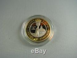 2000 W Library of Congress Bimetallic $10 Gold/Platinum US Mint Proof Coin