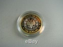 2000 W Library of Congress Bimetallic $10 Gold/Platinum US Mint Proof Coin