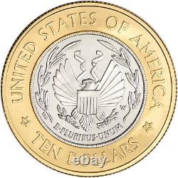 2000 W US Bimetallic $10 Library of Congress Commemorative BU Coin in Capsule