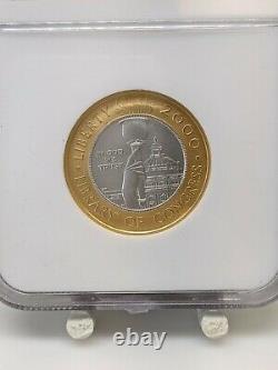 2000-W US Bimetallic $10 Library of Congress Commemorative BU-NGC Certified MS70