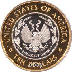 2000-w $10 Library Of Congress Bimetallic Gold & Platinum Commem Pcgs Pr-69 Dcam