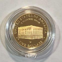2001 Capitol Visitor Center GOLD PROOF $5 commemorative coin in capsule