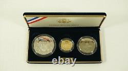 2001 US Capitol Visitor Center 3 Coin Commemorative Proof Set $5 Gold Silver OGP