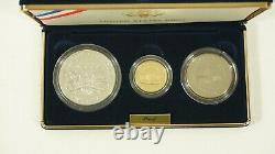 2001 US Capitol Visitor Center 3 Coin Commemorative Proof Set $5 Gold Silver OGP