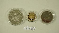 2001 US Capitol Visitor Center 3 Coin Commemorative Proof Set $5 Gold Silver OGP