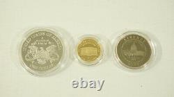 2001 US Capitol Visitor Center 3 Coin Commemorative Proof Set $5 Gold Silver OGP