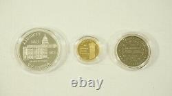 2001 US Capitol Visitor Center 3 Coin Commemorative Proof Set $5 Gold Silver OGP