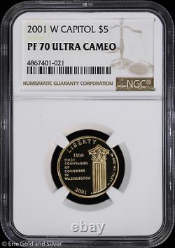 2001-W $5 Proof Gold Capitol Visitor Center Commemorative NGC PF 70 UC PR