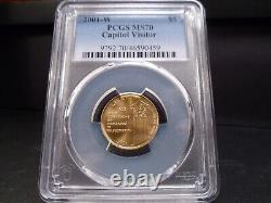 2001-W MS70 $5 Gold Capitol Visitor Center Commemorative PCGS Certified Perfect