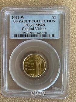 2001-W US Gold $5 Capitol Visitor Center Commemorative PCGS MS69