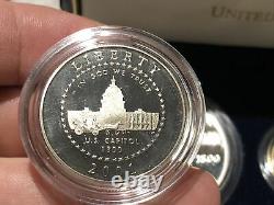 2001 capitol visitor center three coin proof set 1 Oz Silver, Five Dollar Gold