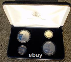 2002 U. S. Salt Lake City Olympic Games 4 Coin Commemorative Proof Set Box Case