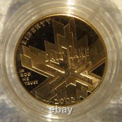 2002 U. S. Salt Lake City Olympic Games 4 Coin Commemorative Proof Set Box Case