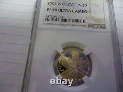 2002-w $5 Gold Commemorative Salt Lake City Slc Winter Olympics Ngc Pf70 Pr70