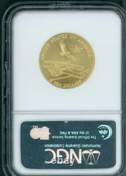 2003-W $10 GOLD COMMEMORATIVE 1/2 Oz NGC MS-70 FIRST FLIGHT WRIGHT BROTHERS MS70