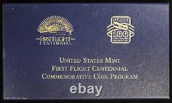 2003 W $10 Unc Gold First Flight Centennial Commem Coin with Box & COA US Mint